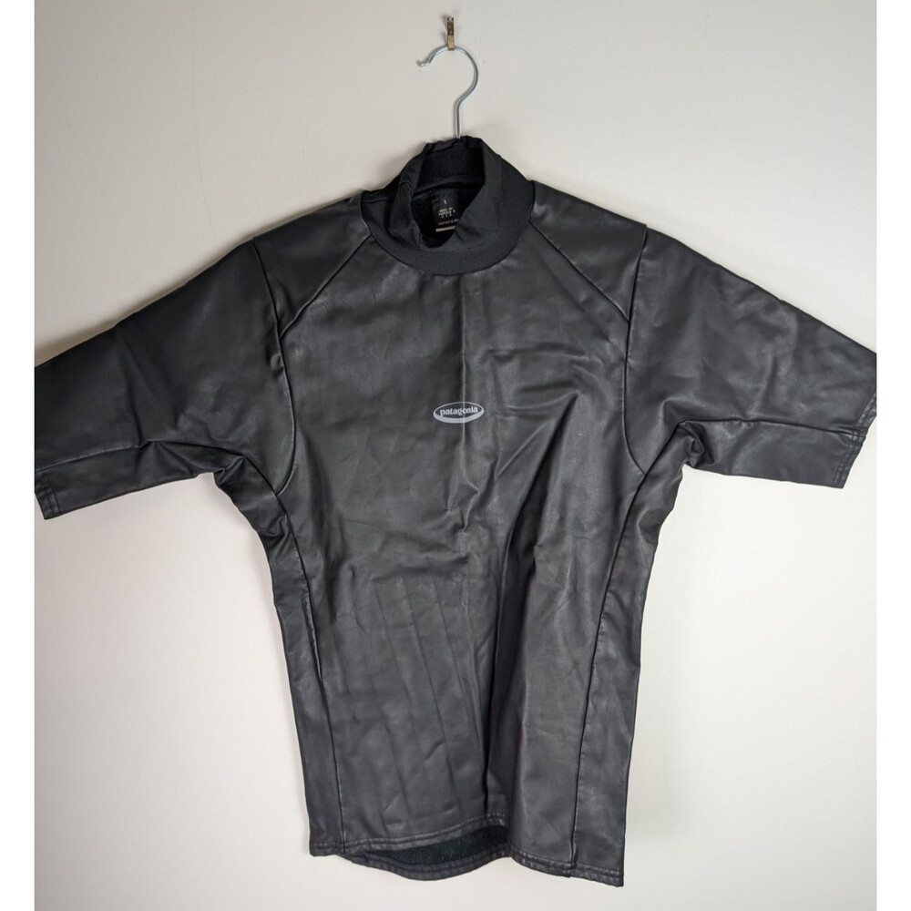 Patagonia Wet Suit Top Women Small Black Swim Rash Guard Short Sleeve Beach Surf